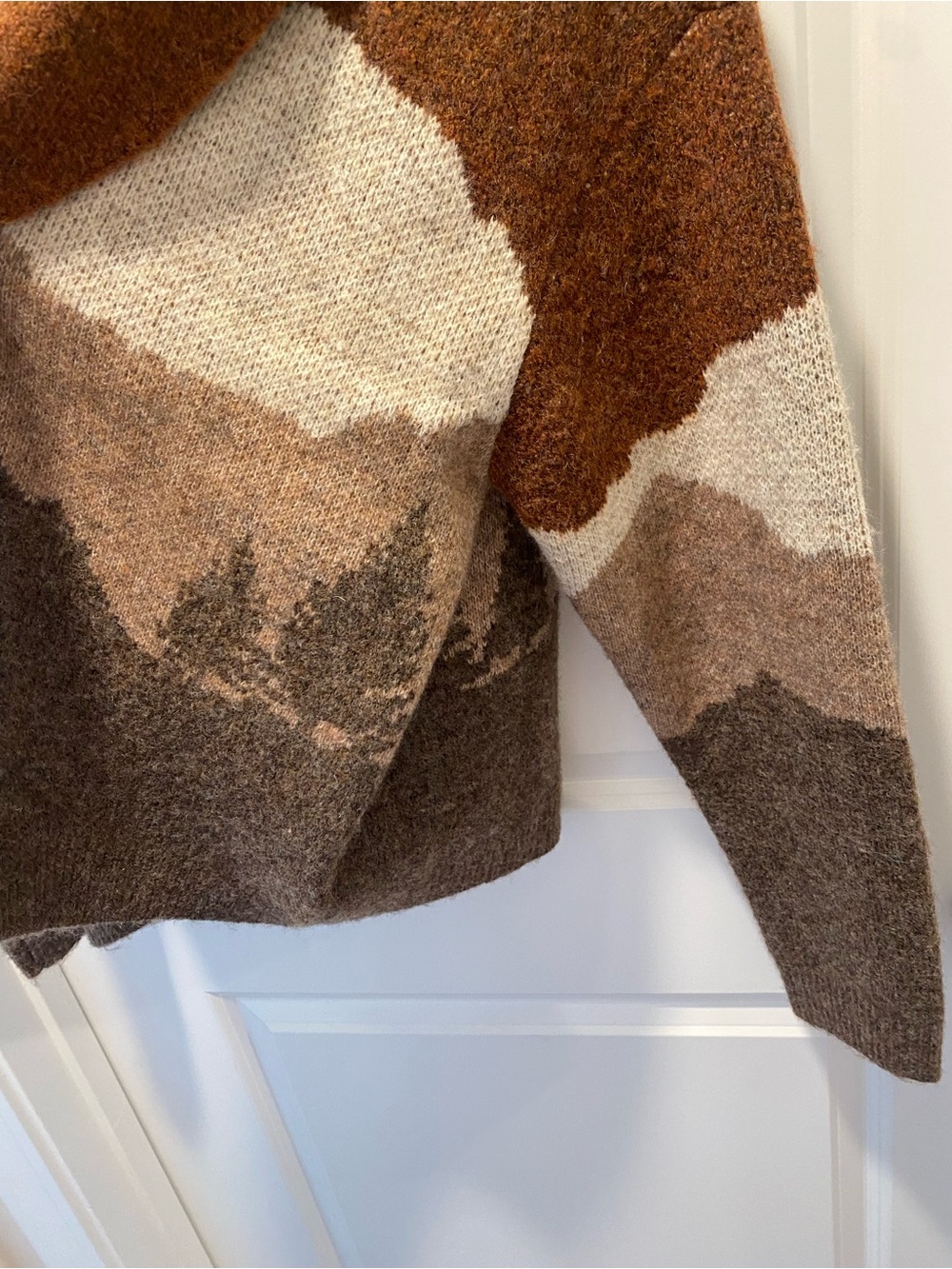 Lucky Brand NWT Western Southwestern Mountain Landscape Cardigan M - Picture 4 of 10